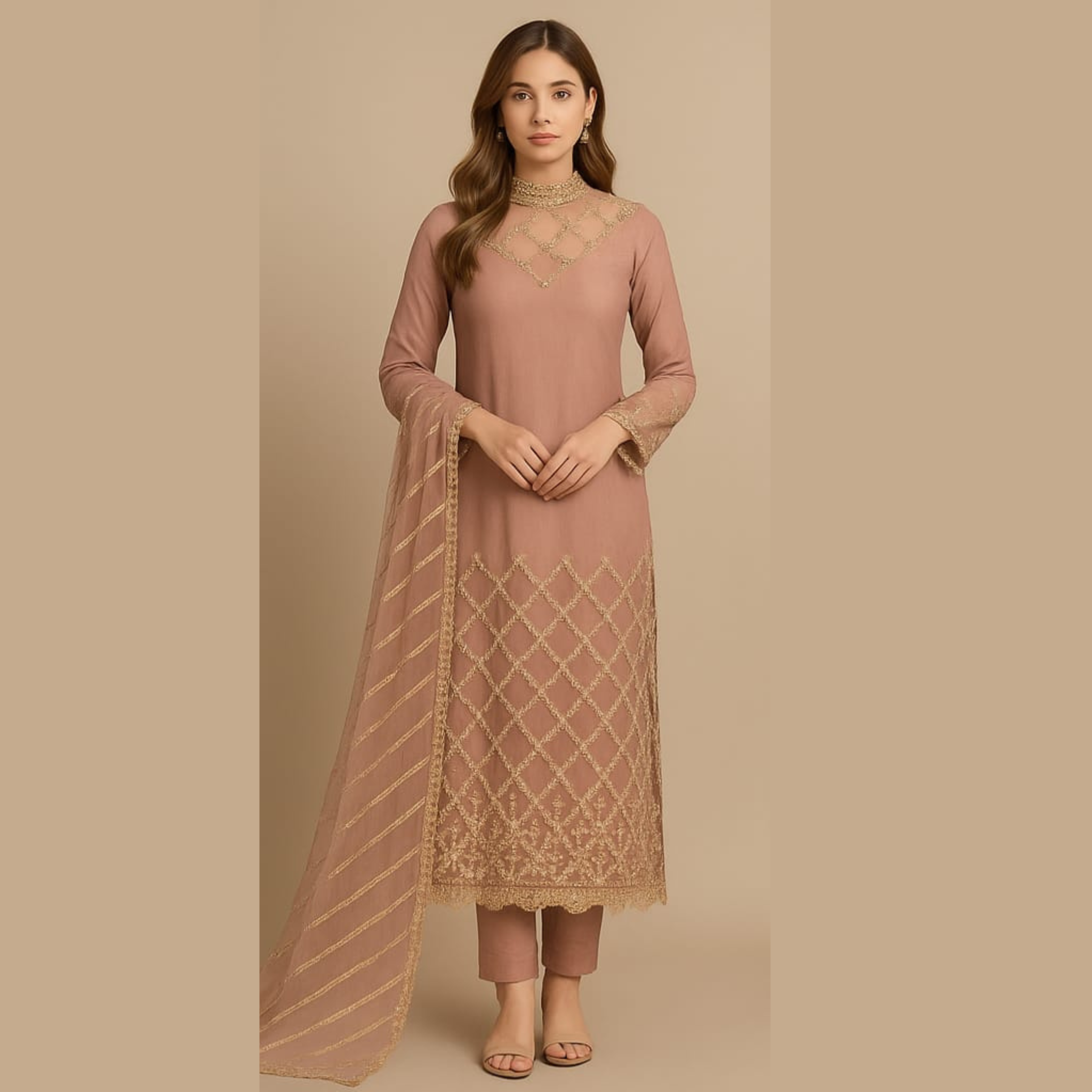 HEAVY KURTI & PANT WITH DUPATTA