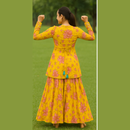 DESIGNER FLORAL PRINT ETHNIC WEAR WITH INNER HEAVY PALAZZO