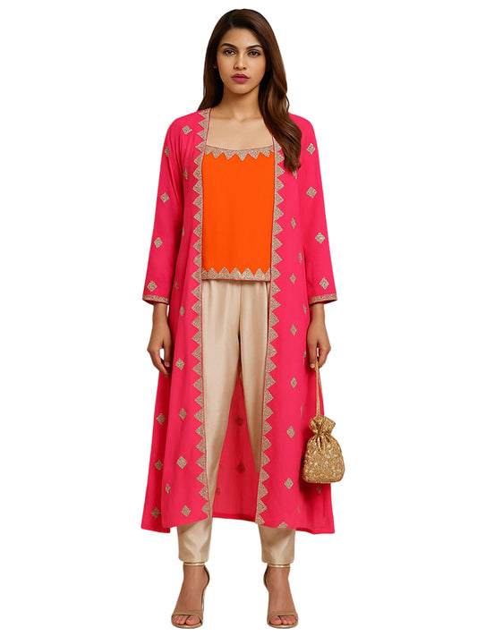 Elegant 3 Piece Party Wear Dress Set for Women