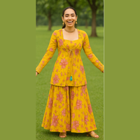 DESIGNER FLORAL PRINT ETHNIC WEAR WITH INNER HEAVY PALAZZO